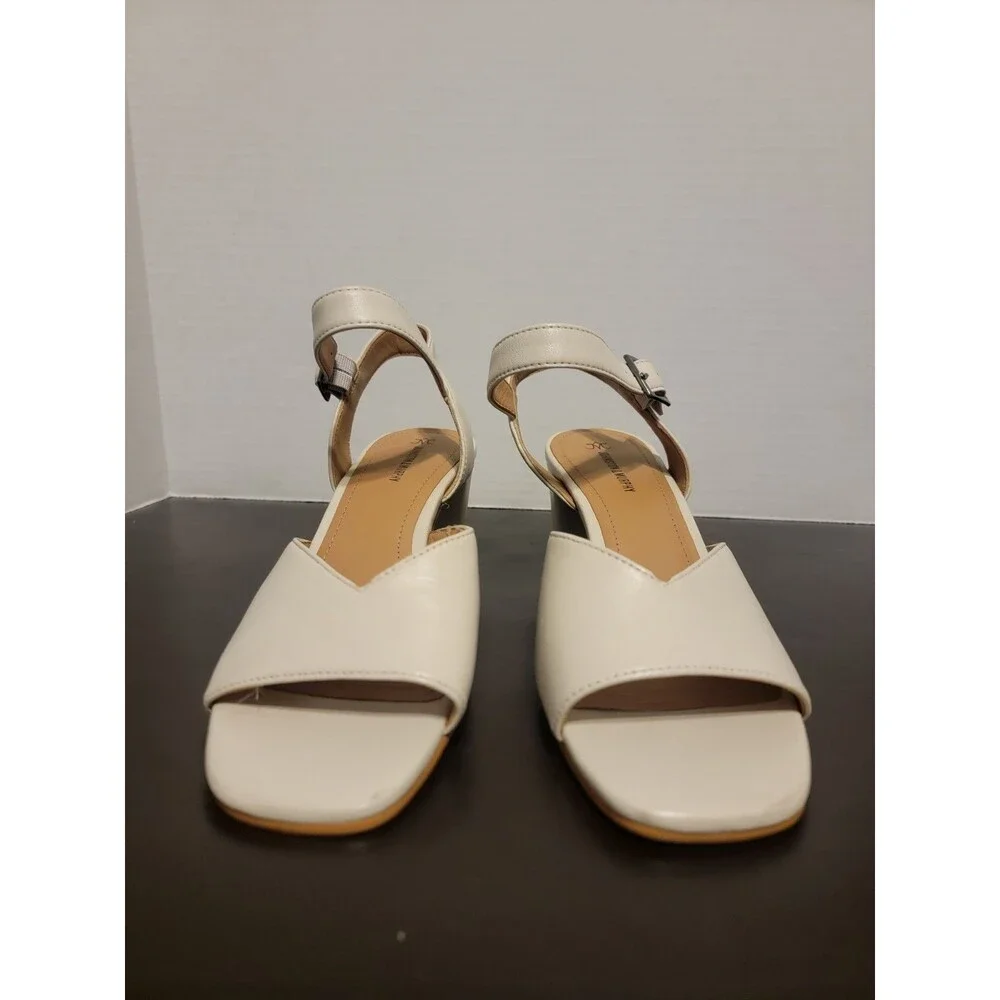 Johnston & Murphy Womens Evelyn Ivory Block Heel 8.5 Medium M BHFO 2194 comfort